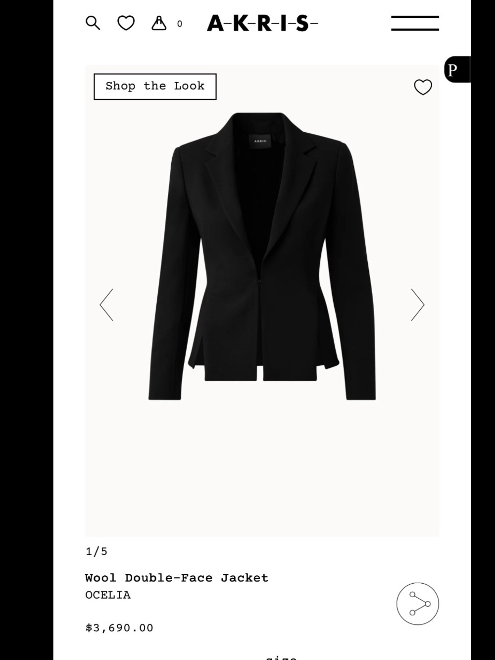 Akris Black Wool Tailored Blazer
